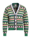 Kenzo Regular Fit Jacquard Wool Cardigan In Green