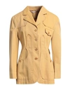 Capalbio Woman Suit Jacket Mustard Size 6 Cotton In Yellow