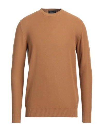 Drumohr Man Sweater Camel Size 44 Cotton In Beige