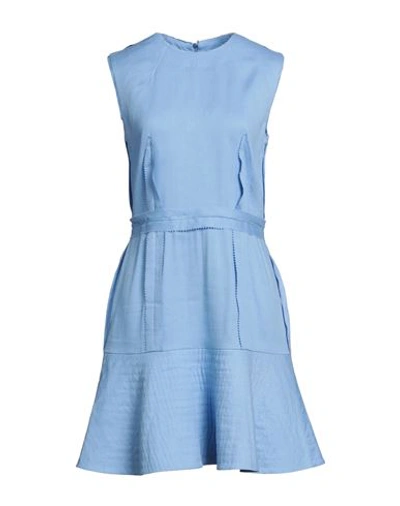 Moschino Woman Mini Dress Light Blue Size 6 Lyocell, Linen, Cotton, Elastane