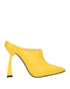 Ncub Woman Mules & Clogs Yellow Size 7 Textile Fibers