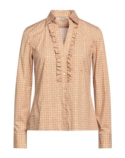Caliban Woman Shirt Marigold Size 4 Cotton, Elastane In Yellow