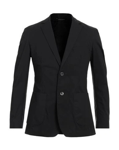 Messagerie Man Blazer Black Size 36 Cotton, Elastane In Black