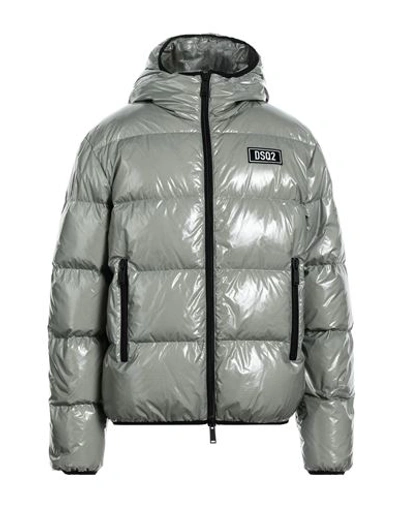 Dsquared2 Man Down Jacket Sage Green Size 42 Polyamide In Sage Green