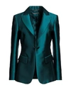 Alberta Ferretti Woman Blazer Deep Teal Size 10 Polyester, Silk In Green
