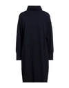 Douuod Woman Mini Dress Midnight Blue Size M Wool, Cashmere