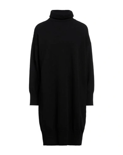 Douuod Woman Mini Dress Black Size L Wool, Cashmere