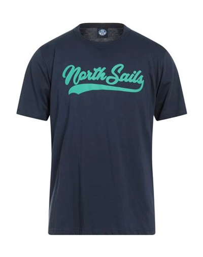 North Sails Man T-shirt Midnight Blue Size Xxl Cotton