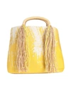 Issey Miyake Woman Handbag Yellow Size - Textile Fibers, Natural Raffia