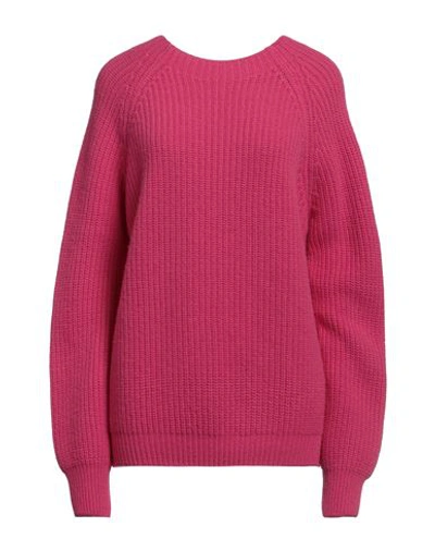 N.o.w. Andrea Rosati Cashmere N. O.w. Andrea Rosati Cashmere Woman Sweater Fuchsia Size L Cashmere, Viscose, Wool, Polyamide In Pink