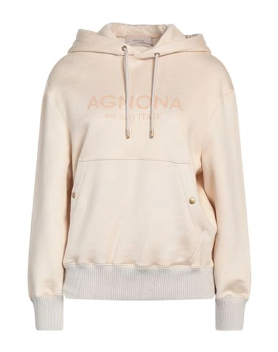 Agnona Woman Sweatshirt Beige Size 12 Cotton, Silk, Cashmere, Wool