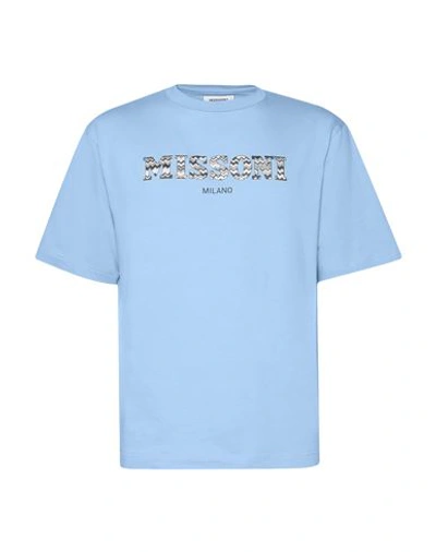 Missoni Man T-shirt Azure Size M Cotton In Blue