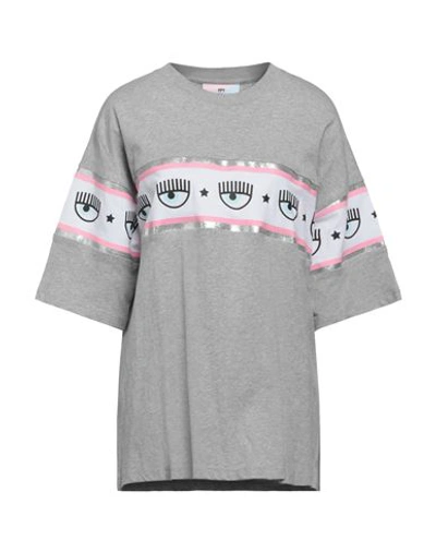 Chiara Ferragni Logo-print Cotton T-shirt In Grey