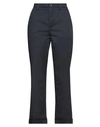 Department 5 Twill Cotton Cropped Fit Pants With Belt Loops In Blue