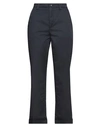 Department Five Twill Cotton Cropped Fit Pants With Belt Loops In Blue
