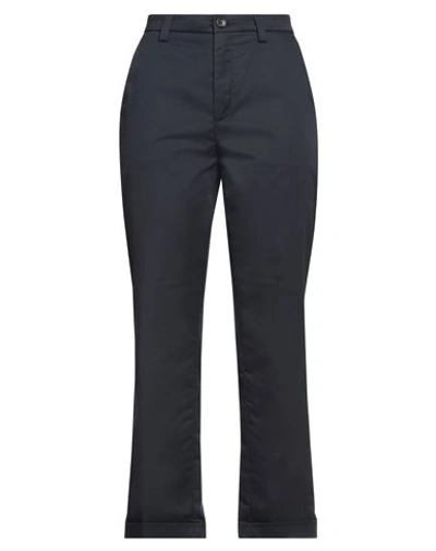 Department 5 Twill Cotton Cropped Fit Pants With Belt Loops In Blue