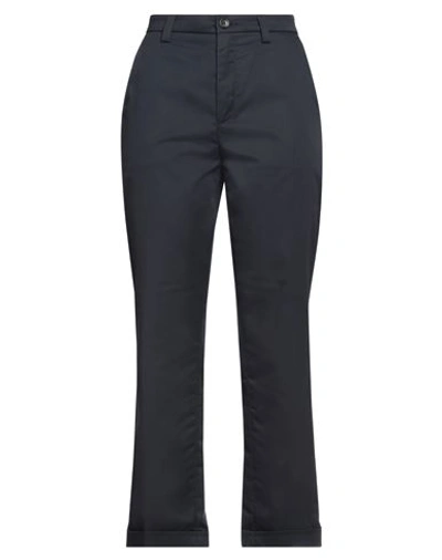 Department Five Twill Cotton Cropped Fit Pants With Belt Loops In Blue