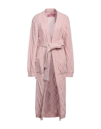 Pink Memories Woman Cardigan Pink Size 6 Acrylic, Mohair Wool, Polyamide, Wool In Pink