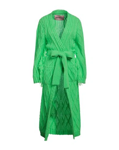 Pink Memories Woman Cardigan Acid Green Size 6 Acrylic, Mohair Wool, Polyamide, Wool