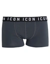 Dsquared2 Man Boxer Charcoal Size M Cotton, Elastane In Grey