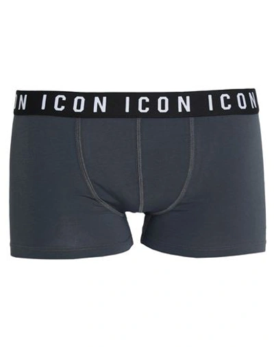 Dsquared2 Man Boxer Charcoal Size M Cotton, Elastane In Grey