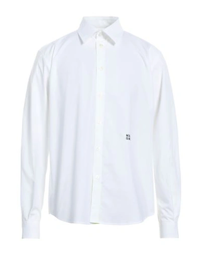 Msgm Man Shirt White Size 17 Cotton