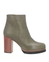 The Seller Woman Ankle Boots Military Green Size 8 Soft Leather