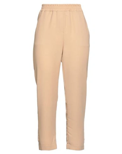Soallure Woman Pants Camel Size 8 Polyester In Beige