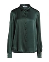 Caractere Caractère Woman Shirt Dark Green Size 10 Acetate, Silk