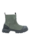 Ganni Woman Ankle Boots Military Green Size 10 Rubber
