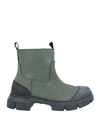 Ganni Forest Night Zweifarbige Ankle Boots Aus Gummi In Green