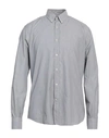 Brooksfield Man Shirt Steel Grey Size 17 Cotton