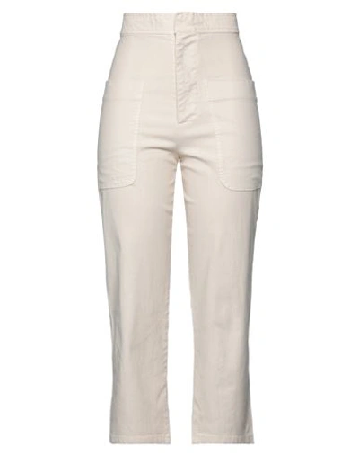 Merci .., Woman Pants Beige Size 2 Cotton, Elastane