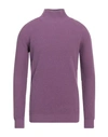 Officina 36 Man Turtleneck Purple Size Xxl Wool, Polyamide