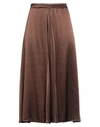 Alpha Studio Woman Midi Skirt Cocoa Size 12 Viscose In Brown