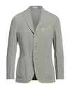 Boglioli Man Suit Jacket Sage Green Size 40 Cashmere, Silk