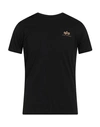 ALPHA INDUSTRIES ALPHA INDUSTRIES MAN T-SHIRT BLACK SIZE S COTTON