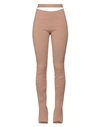 Andreädamo Andreādamo Woman Pants Light Brown Size S Viscose, Polyester, Polyamide, Elastane In Beige