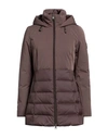 Dekker Woman Down Jacket Brown Size 4 Polyamide, Elastane