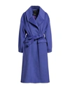 Yes London Woman Coat Purple Size 10 Polyester, Viscose