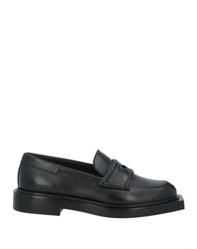 3juin Square-toe Leather Loafers In Black