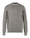 Rossopuro Man Sweater Grey Size 5 Cotton