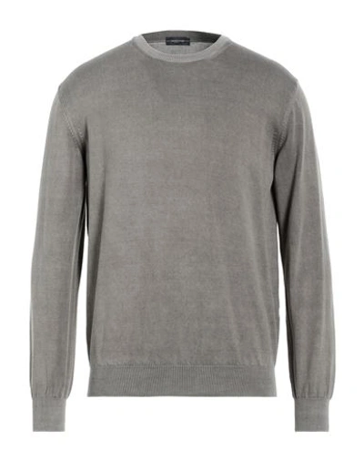 Rossopuro Man Sweater Grey Size 5 Cotton