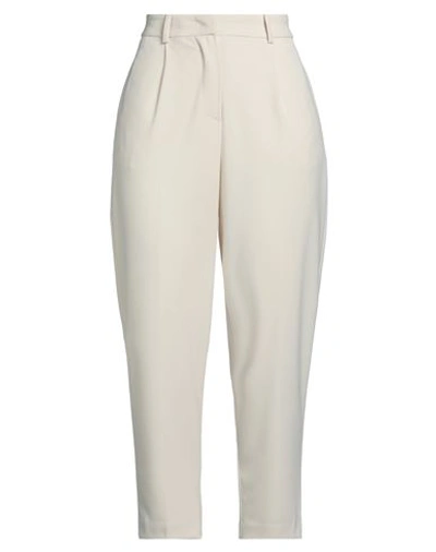 Angela Davis Woman Pants Ivory Size 4 Polyester, Viscose, Elastane In White