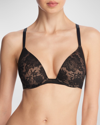 Natori Levitate Underwire Contour Plunge Bra In Black/buff