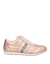 Bikkembergs Woman Sneakers Rose Gold Size 10 Soft Leather In Rose Gold