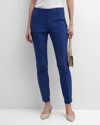 Lafayette 148 Gramercy Acclaimed-stretch Pants In Midnight Blue