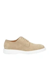 Brian Cress Man Lace-up Shoes Sand Size 7 Soft Leather In Beige