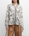MAX MARA ARDENNE FLORAL PRINT BLOUSE WITH TIE NECK