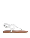 Inuovo Woman Toe Strap Sandals White Size 11 Soft Leather